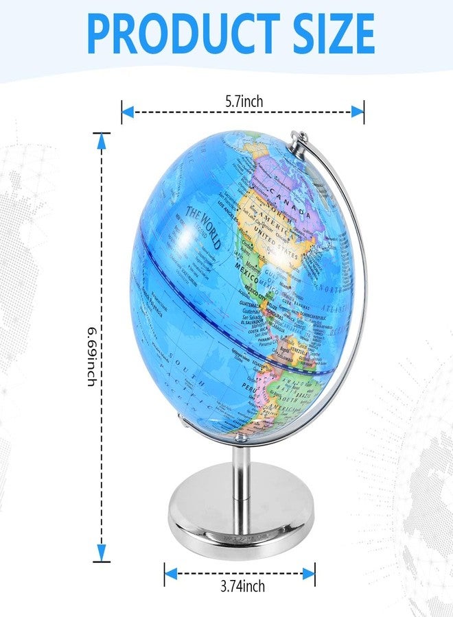 KISEER 6 Inch World Globe Rotating Earth Spinning Globe with Heavy Metal Stand for Kids Geography Classroom Education or Office Home Decorations - Image 2